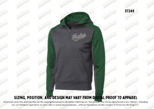 Sport-Tek® Tech Fleece Colorblock 1/4-Zip Hooded Sweatshirt ST249